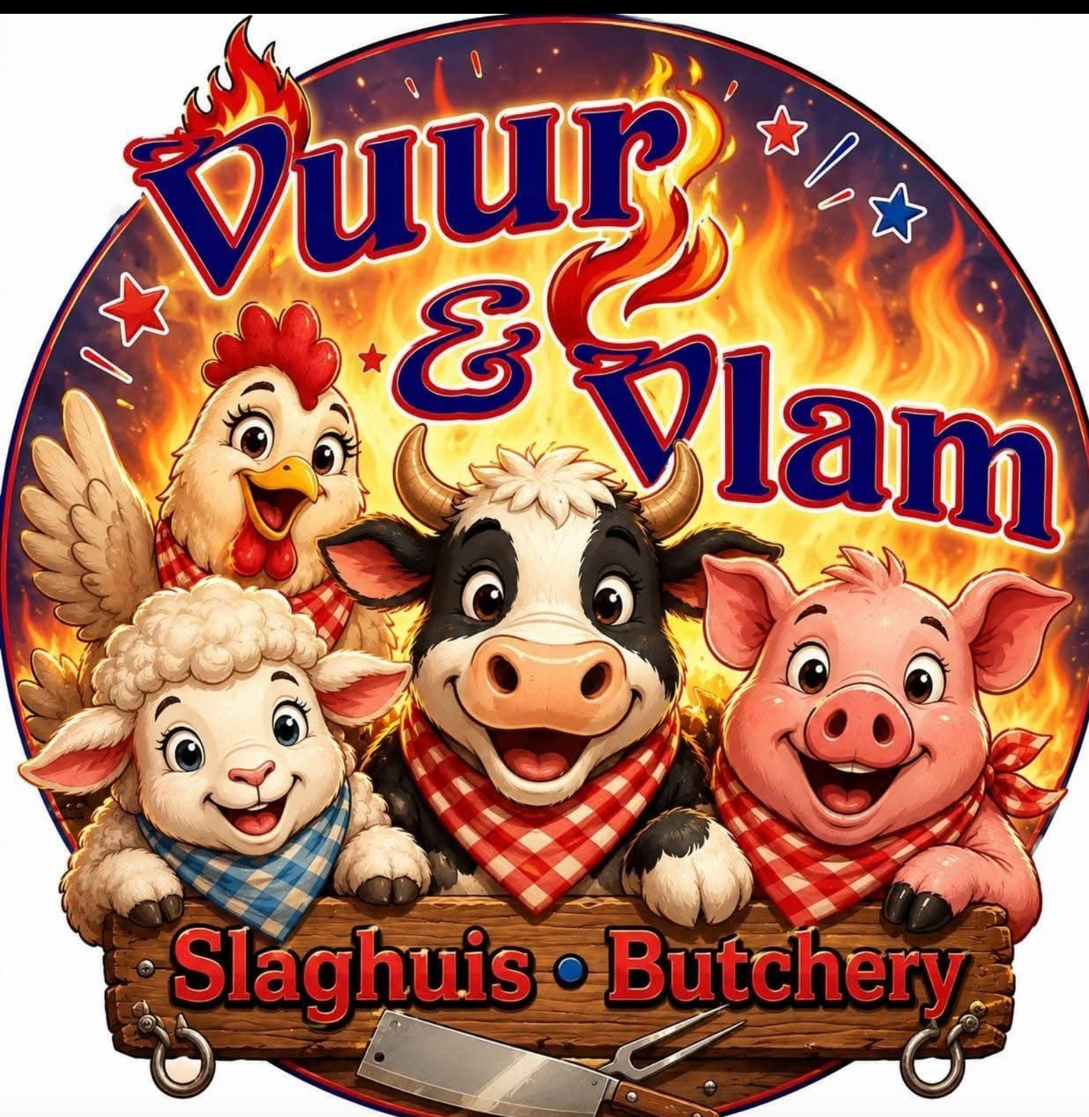 Vuur en Vlam Slaghuis logo