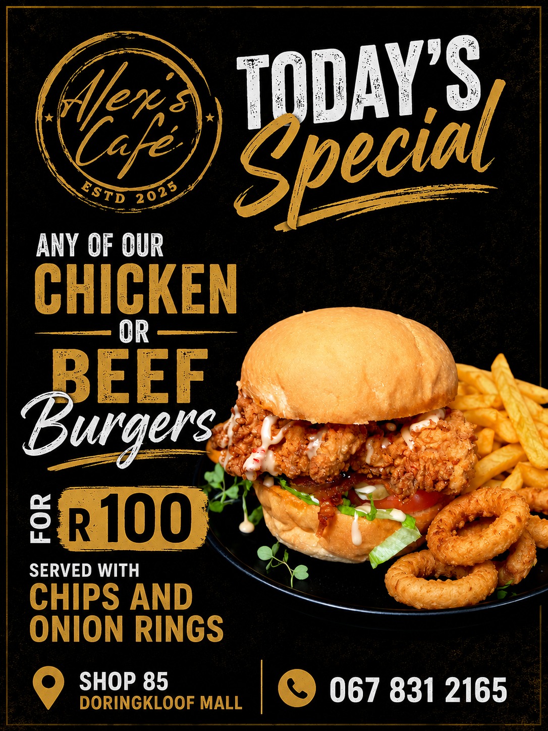 Chiken or Beef Burger
